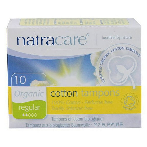 Natracare Natural Organic Cotton Tampons, Regular, 10 Ct