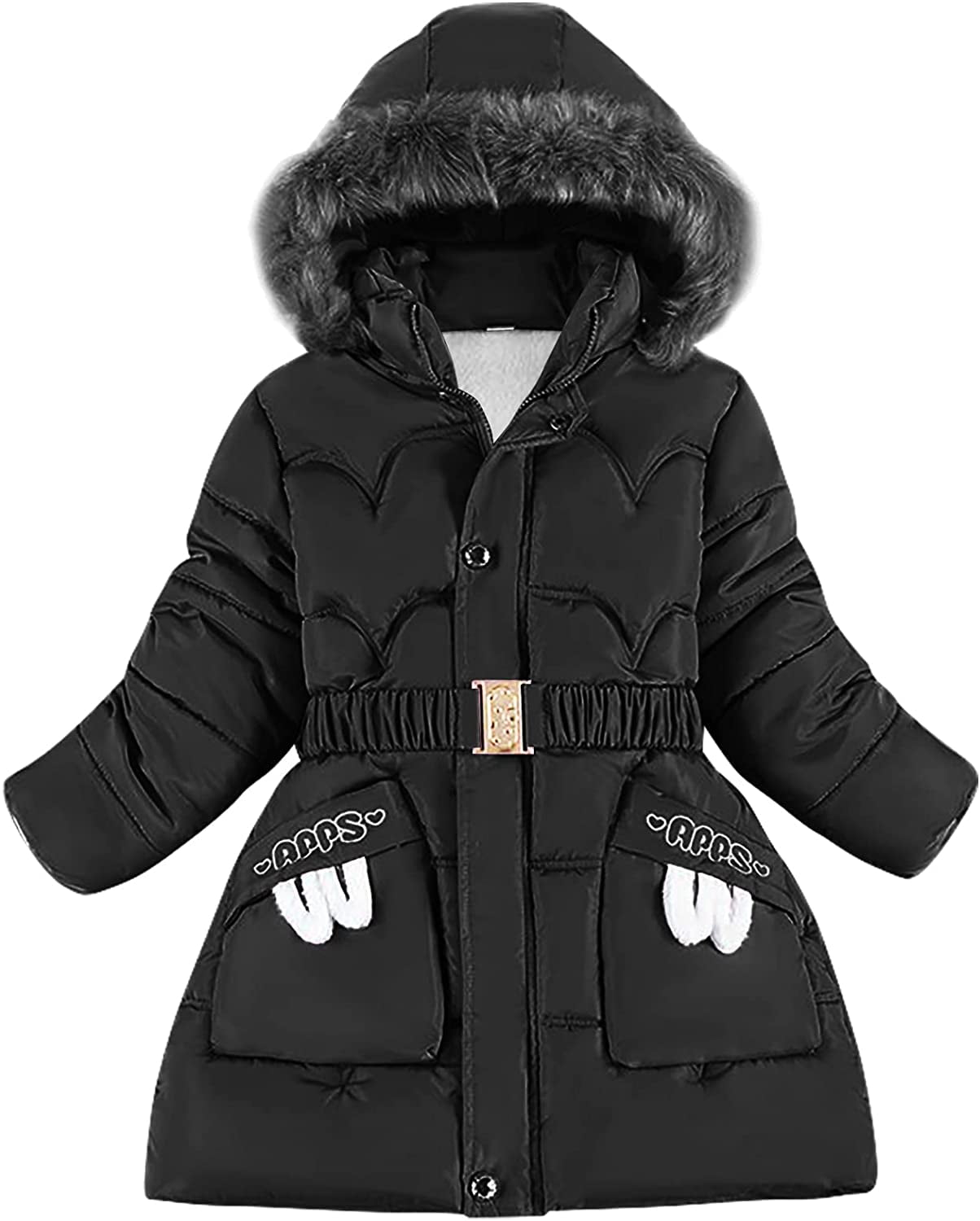 YOUIGIFTS Kids Girls Winter Down Coat Mid Long Overcoat Lightweight