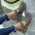 thumbnail image 6 of Women's Summer Slides Shoes Comfortable Retro Wedge Sandals with Closed Toe and Hollo w Design - Perfect for Casual Wear and Slingback Style, 6 of 20