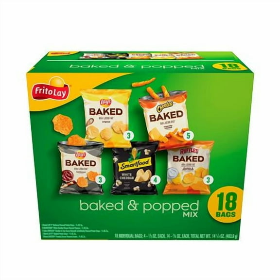 Frito-Lay Baked & Popped Mix Variety Pack Box 18Ct