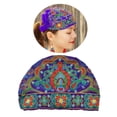 thumbnail image 2 of Ladies Ethnic Turban Hat Head Wrap Cotton Beanie Embroidered Florals Fashion, 2 of 4