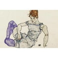 thumbnail image 3 of Egon Schiele 14x11 Black Modern Framed Museum Art Print Titled - Sitting Woman with Purple Stockings (Seated Woman in Violet Stockings) (1917), 3 of 5