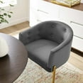 thumbnail image 5 of Modway Savour Tufted Performance Velvet Stainless Steel Accent Chair in Gray, 5 of 6
