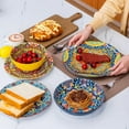 thumbnail image 5 of Baxluxe Dinnerware Sets of 4, 16 Pieces Bohemian Plates and Bowls Microwave and Dishwasher Safe, Scratch Resistant Plates and Bowls Set, Dinner Set for Salad, Pasta, Dessert,Steak, Appetizers, 5 of 7