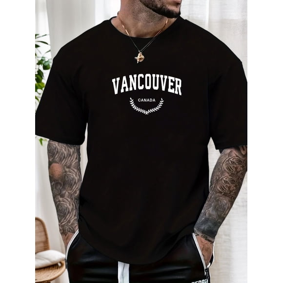 Vancouver Canada Graphic Summer Casual Crew Neck Unisex T-Shirt V909, up to Size 5XL