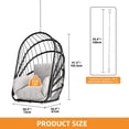 thumbnail image 3 of DWVO Hanging Egg Chair, Indoor Outdoor Swing Egg Chair Without Stand, Wicker Hammock Chair Swing with Cushion & Hanging Chain, Hanging Lounge Chair for Patio Backyard Balcony Garden Bedroom - Black, 3 of 9