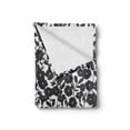 thumbnail image 2 of Floral Soft Flannel Fleece Blanket, Dark Charcoal Gardening Flowers Leaves and Swirls Modern Art Print Image, Cozy Plush for Indoor and Outdoor Use, 60" x 80", Dark Navy Blue White, by Ambesonne, 2 of 6
