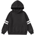 thumbnail image 4 of Vmberlty Hoodies for Girls 2-14 Years Old, Striped Sleeve Pullover Hoodie with Kangaroo Pocket, Loose Drop Shoulder Kids Casual Sport Sweatshirts, 4 of 6