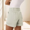 thumbnail image 4 of Women's Stretch Twill Shorts High Waist Denim Summer Casual Comfortable Elastic Waistband Lightweight Breathable Fashion, 4 of 7