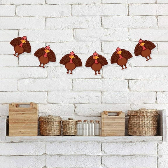 WHAMVOX Thanksgiving Banner Made of Durable Paper Brown Color Easy to Assemble for Party Decoration 1pc