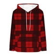 thumbnail image 2 of ZUKMRJPC Women's Vintage Plaid Flannel Hoodies Casual Long Sleeve Drawstring Loose Hooded Sweatshirt Fall Warm Pullover Tops with Pocket, 2 of 4