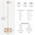 thumbnail image 3 of Tribesigns 13" Pendant Lights, 2-Light Modern Chandelier with Adjustable Height, E26 Base Metal Drum Dining Room Light Fixture, Island Lights for Kitchen, Entryway, Living Room, Foyers, 3 of 9