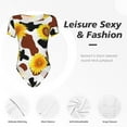 thumbnail image 6 of Easygdp Sunflower Cow Women'S Waist-Cinching Short-Sleeved Onesie, Olastic Onesiet,Snaps At Bottom,Easy To Put On And Take Off - Small, 6 of 9