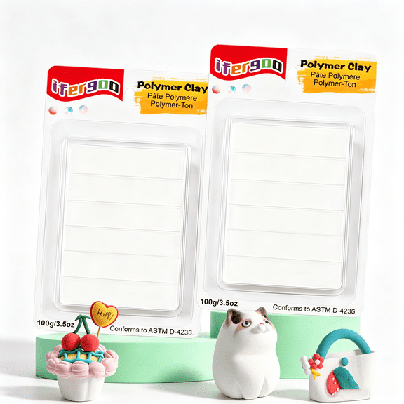 ifergoo Polymer Clay 100g Oven Bake Modeling Clay, Non-Toxic ASTM Certified for DIY Crafts & Jewelry
