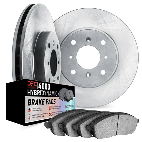 Dynamic Friction Company Front Brake Rotors Kit | 4000 HybriDynamic Brake Pads 6802-92005