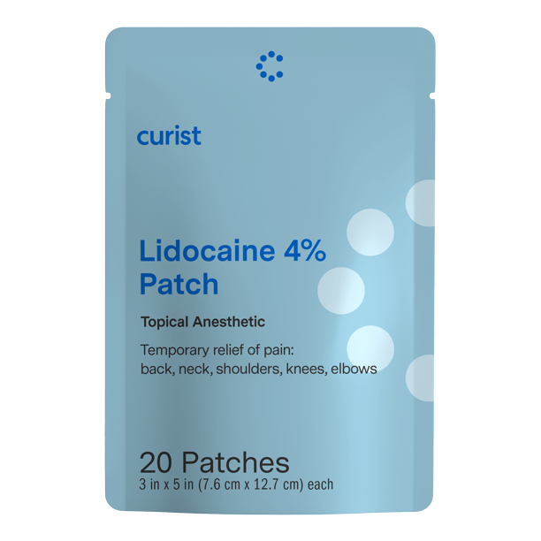 Curist Lidocaine Pain Relief Patches 20 Ct for Back Pain 4 Lidocaine