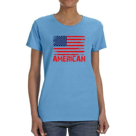 American Flag 4Th Of July. T-Shirt Women -Image by Shutterstock, Female Large
