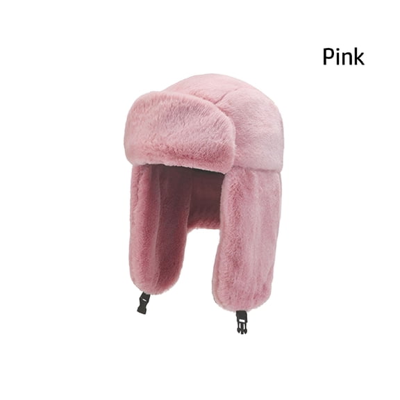 TELOLY Warm Thick Plush Windproof Winter Hat Snow Caps Russian Ushanka Bomber Hat