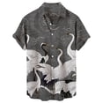 thumbnail image 1 of Camisas Vaqueras Para Hombre Manga Larga Casual Hombres Solapa Solapa Estampado de Manga corta Puños Botón Puerto Estilo Floral Camisa Sand Beach Hawaiianss Summer Top (Dark Gray, XL), 1 of 3