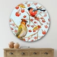thumbnail image 2 of Designart 'Two Birds Sitting On Branches During Autumn' Traditional Circle Metal Wall Art 36x36 - Disc of 36, 2 of 5
