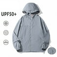 thumbnail image 4 of Gray Jacket for Men Plain Fishing Lightweight Pullover UPF 50+ Sun Protection Long Sleeve Men's Fashion, 4 of 6