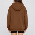 thumbnail image 6 of Hurxie Women's Lightweight Hoodies Full Zip Up Oversized Sweatshirts with Pockets Long Sleeve Thin Casual Hooded Jackets Brown,3XL, 6 of 6