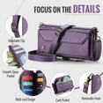 thumbnail image 5 of Dteck Crossbody Wallet Case for Samsung Galaxy A36 5G,Heavy Duty Leather Case  PU Leather Magnetic Closure Zipper Pocket Stand Cover with Shoulder Strap for Samsung Galaxy A36 5G ,Purple, 5 of 8