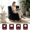 thumbnail image 6 of MOONMISS 360° Swivel Barrel Accent Chairs, Round Armchairs with Wide Upholstered, for Living Room, Bedroom, Black, 6 of 8