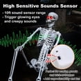 thumbnail image 3 of DUNCHATY 6FT Halloween Giant Skeleton, LED Eyes & Horror Sounds, Animated Shaking Mega Prop for Haunted Yard, 3 of 6