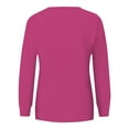 thumbnail image 6 of Pxiakgy Crewneck Sweatshirts Women Long Sleeve Crew Neck Sweatshirt Trendy Casual Pullover Tops Fall Winter Outfits 2025 Women's Solid Color Round Neck Pocket Long Sleeve Top Sweatshirt Hot Pink M, 6 of 8