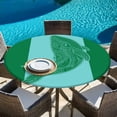 thumbnail image 6 of Green Whale Round Tablecloth, Fitted Table Cover with Elastic for 55"-60" Round Tables, Mandalas Boho Modern Abstract Aqua Stripe Table Cloth Outdoor Indoor Dinning Party Waterproof Tablecloths, 6 of 7