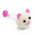 thumbnail image 2 of Flmtop Kitten Colorful Plush Mouse Head with Bell Rope Cat Toy Interactive Pet Supply White, 2 of 9
