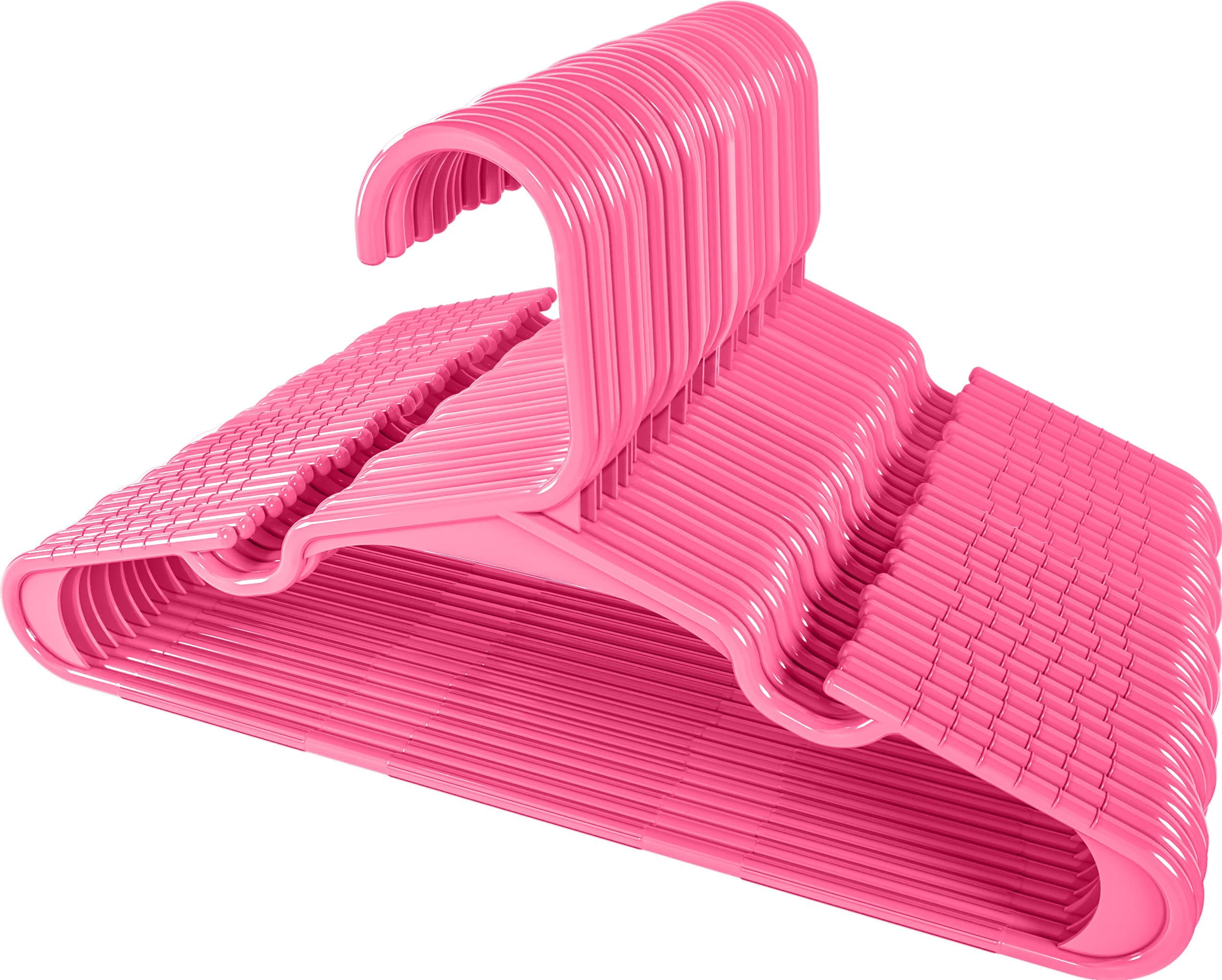 Utopia Home 60 Pack Kids Hangers - 11.5 Inch Plastic Baby Hangers for Closet - Childrens Hanger for Clothes & Infant Hanger for Closet - for Everyday Standard Use (Pink)