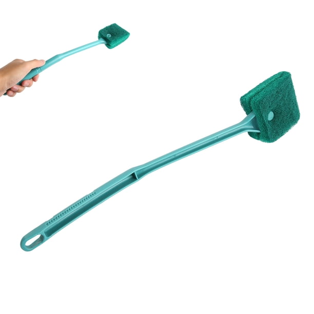 2 Piezas Cepillo De Limpieza Para Acuario Con Mango Largo (40 Cm): Esponja Doble Cara + Paño, Para Pecera, Cristales Y Ventanas De Coche
