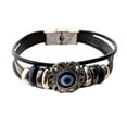 thumbnail image 2 of Eosunjian Faux Leather Bracelet Bohemian Multilayer Beads Vintage Geometric Decorative Gift Men Women Turkish Evil Eye Charm Bracelet Jewelry for Daily Life Style B, 2 of 13