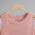 thumbnail image 6 of Dazajoo Linen Cotton Summer Tank Tops for Women Sleeveless Round Neck Shirts Solid Color Basic Vest Tee,Pink,XL, 6 of 6
