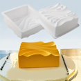 thumbnail image 1 of Molde de silicona for pastel de mousse francés con diseño de duna superior cuadrado | Herramientas for hornear de cocina | Esencial for hacer postres de fiesta., 1 of 5