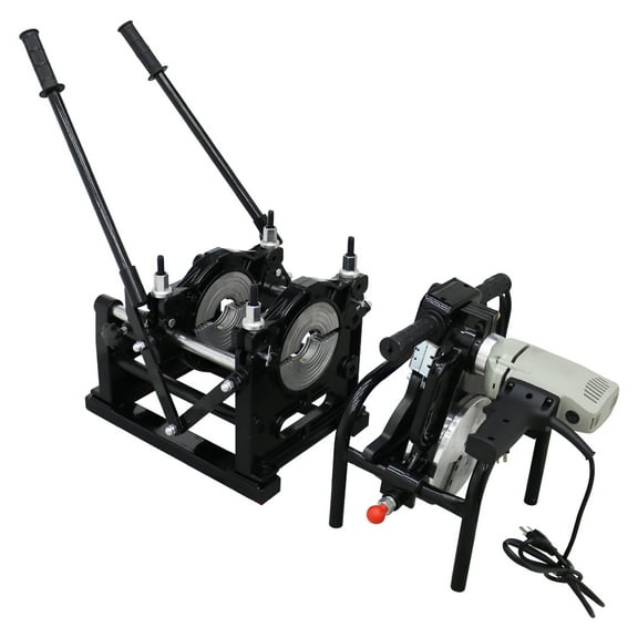 EQCOTWEA Electric Pipe Butt Fusion Welder 2 Clamps Hand Push for PE PPR PVDF PB Pipe 2.48"-6.30"