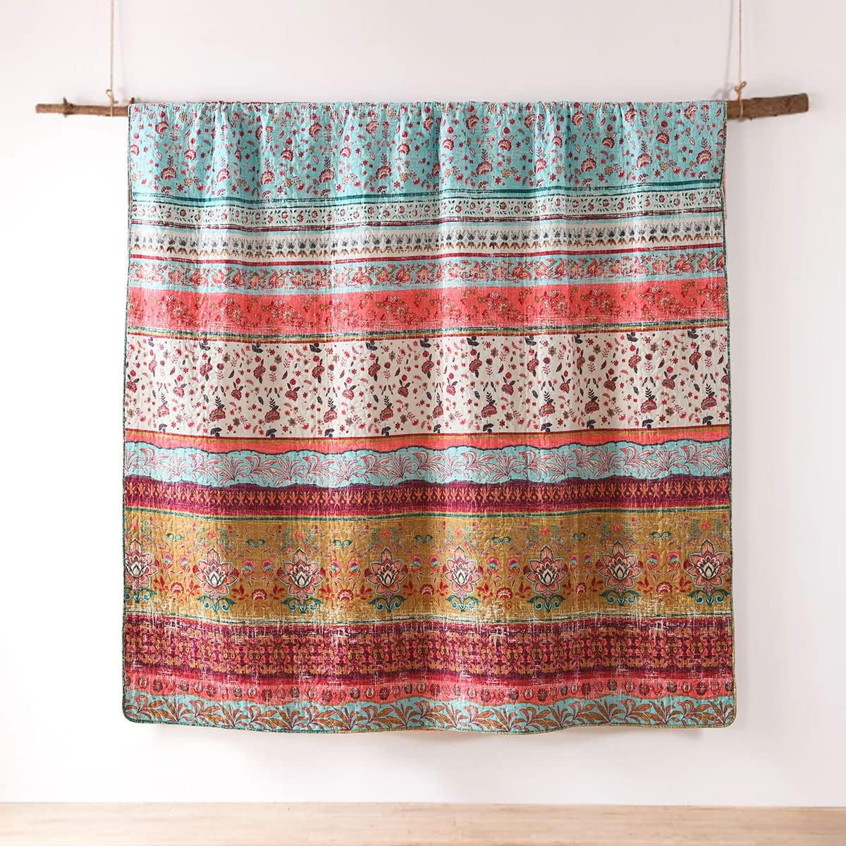 HORIMOTE HOME Boho Style Yellow King Quilt Set with Tassle, Soft and Lightweight Bedspread for All Season, King Size Bed Coverlet with 2（並行輸入品） Boho Quilt Set with Tassel \u2013 HORIMOTE HOME