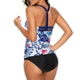 thumbnail image 3 of Women's White Blue Floral Print Y Back Tankini Top, 3 of 4