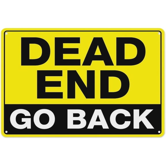 Dead End Go Back Sign 8"x12" - Aluminum Tin Warning for Home Outdoor Garden, Durable Traffic Decor for Road