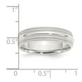 thumbnail image 2 of 925 Sterling Silver Rhodium 6mm Comfort-Fit Double Milgrain Size 12 Band Ring Ring for Women and Men, 2 of 2