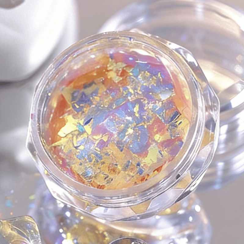 suxuMhao Decor Nail Glitter Powder, 1.9g Total (5 Pieces, 0.38g Each), Multiple Colors, Nail Holographic Powder, Nail Iridescent Flakes, Nail Opal Powder, Perfect for Nails DIY Crafts, Style 10