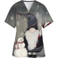 thumbnail image 4 of Blusas de algodón con cuello en V y estampado navideño para mujer y hombre, uniforme médico, uniforme de trabajo para cirujanos, blusas de médico y enfermera, 4 of 5