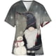 thumbnail image 4 of Blusas de algodón con cuello en V y estampado navideño para mujer y hombre, uniforme médico, uniforme de trabajo para cirujanos, blusas de médico y enfermera, 4 of 5