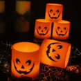 thumbnail image 4 of 6pcs LED Pumpkin Lantern Home Decor Halloween Creative Simulation Printing Smiley Electronic Candle Lantern, 4 of 4