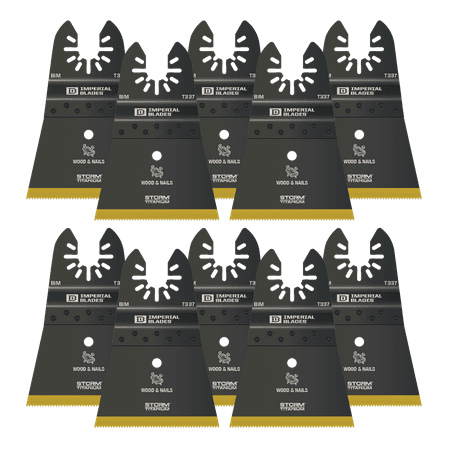 UPC: 0819846010421 | Imperial Blades IBOAT337-10 ONE FIT 2-1/2  Titanium Enhanced Wood/Metal Oscillating Saw Blade  Multi-Tool Accessory  10PK