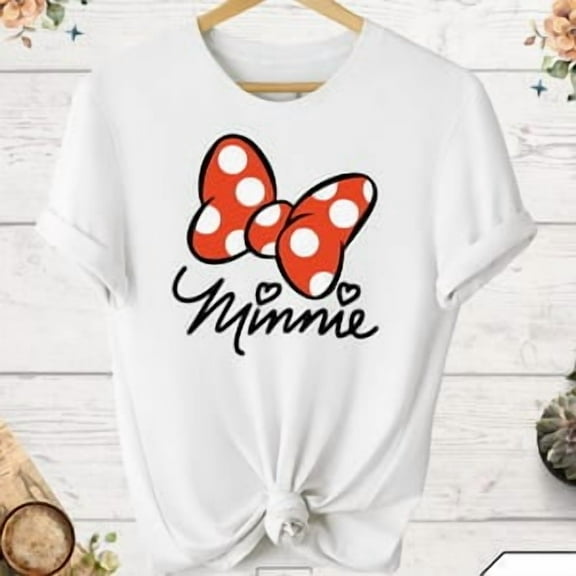 Minnie Bow Tee, Disneyland Women T-Shirt, Disney Mouse Tee, Birthday Gift, Disneyworld Tee for Friend, Minnie Trip Tee, Minnie Mouse Apparel