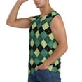 thumbnail image 3 of Kdxio Green Squares for Men's Muscle T-shirt,Sleeveless for Workout Running Athletic Gym Lounge Casual, 3 of 7