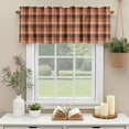 thumbnail image 3 of Orange Buffalo Plaid Valances for Windows, Rod Pocket Kitchen Valance Curtains - Soft & Washable Small Window Treatment for Living Room, Bathroom, Red Orange Geometric Check 54x18inch, 1 Panel, 3 of 9
